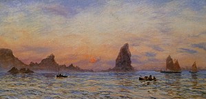 The Cornish Coast near Newquay 1879